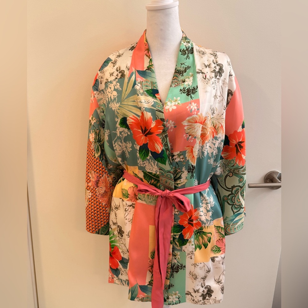 Floral Patchwork Kimono Blouse - image 5